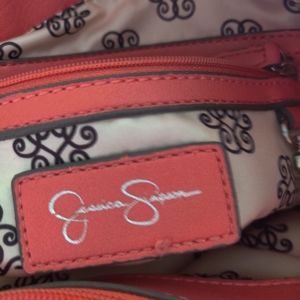 Peach shoes 7m with a peach purse by Jessica Simps